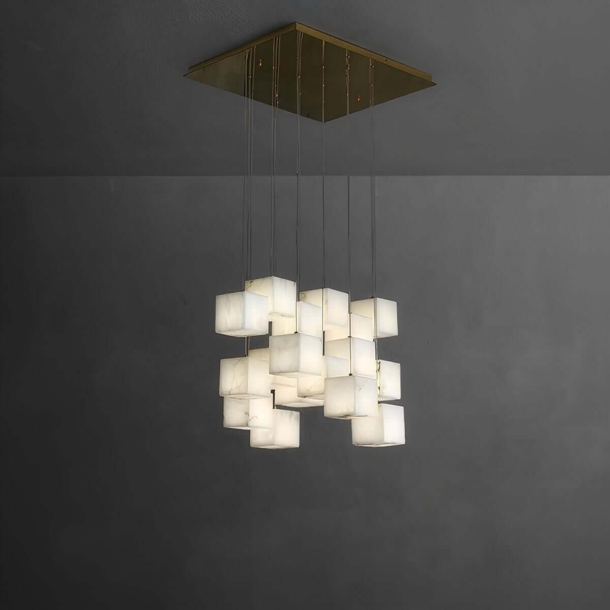 Zovrix Alabaster Chandelier – Long Great Room Lighting