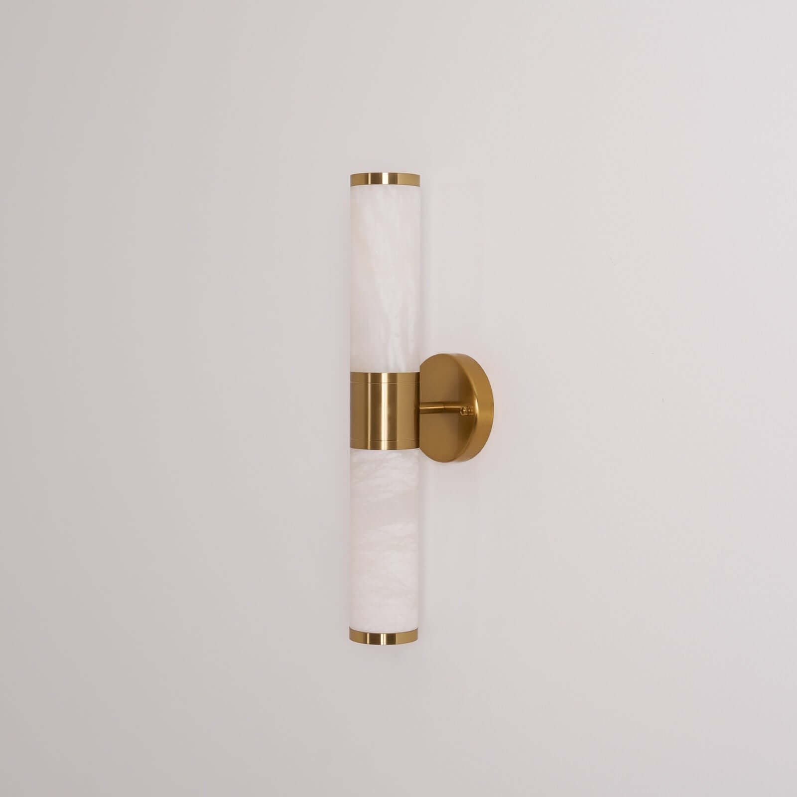 Zylet Wall Sconce – Alabaster Wall Sconce with Brass Finish