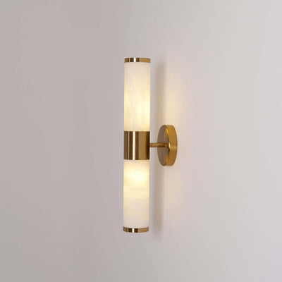 Zylet Wall Sconce – Alabaster Wall Sconce with Brass Finish