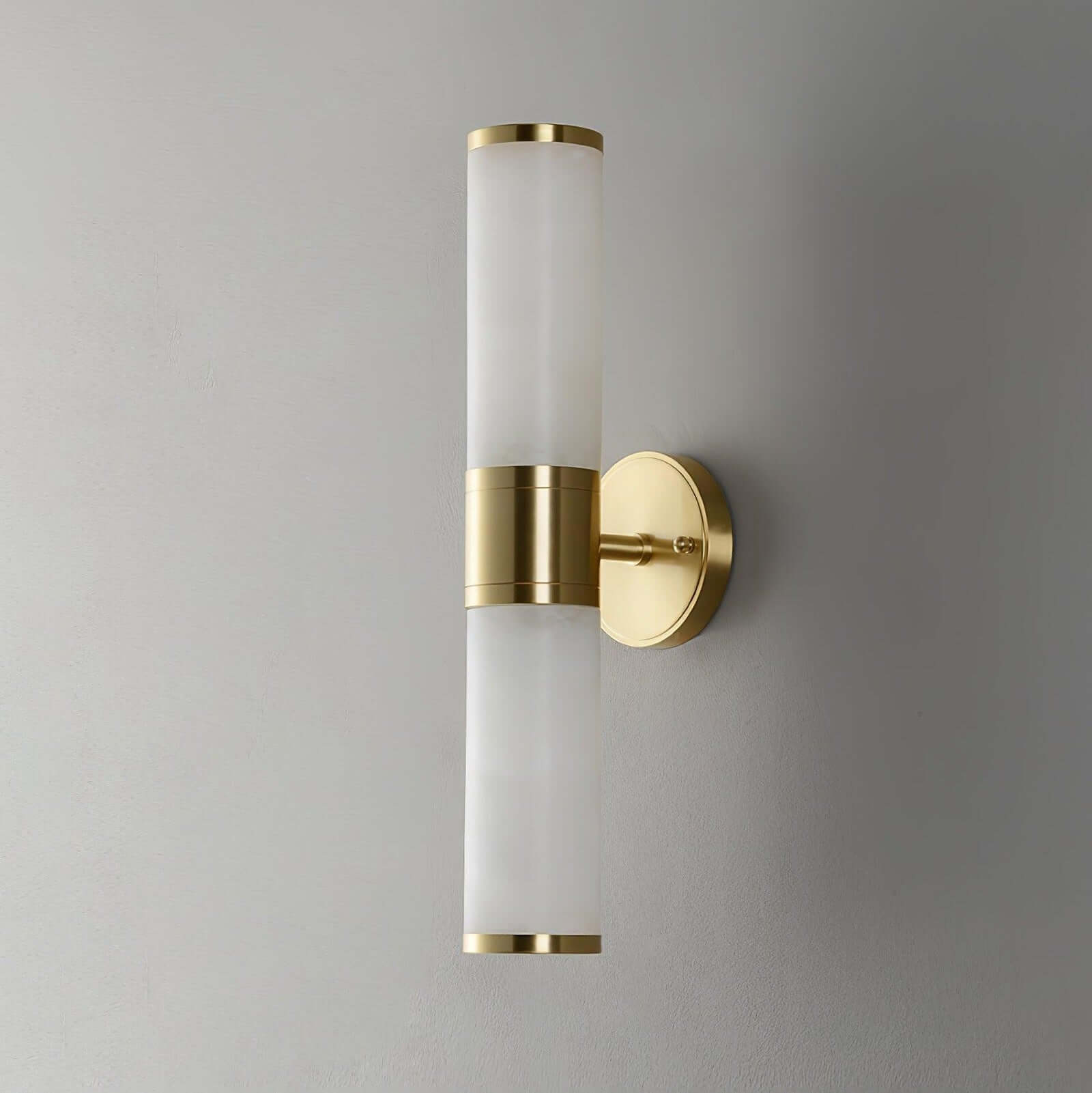 Zylet Wall Sconce – Alabaster Wall Sconce with Brass Finish