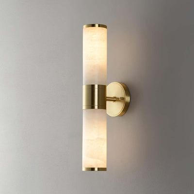 Zylet Wall Sconce – Alabaster Wall Sconce with Brass Finish