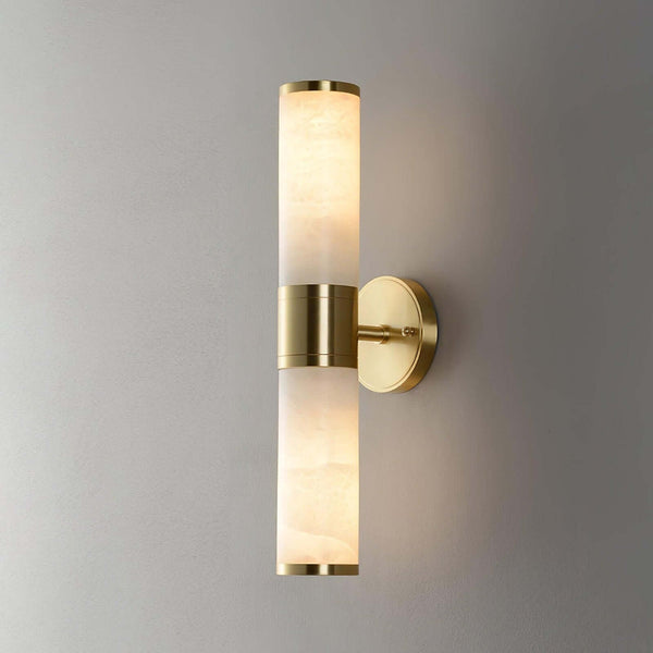 Zylet Wall Sconce – Alabaster Wall Sconce with Brass Finish