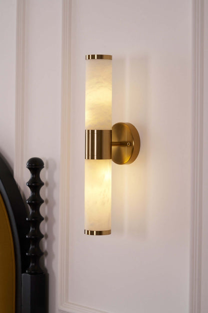 Zylet Wall Sconce – Alabaster Wall Sconce with Brass Finish
