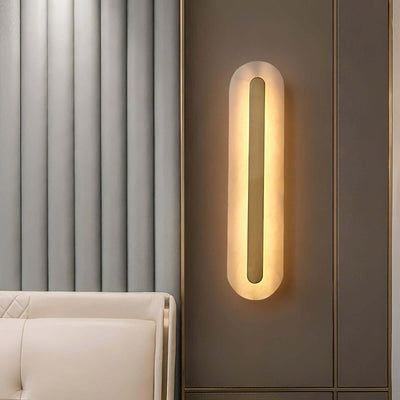 Zymera Alabaster Wall Sconce with Brass Accent Light | Rossolighting