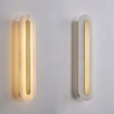 Zymera Alabaster Wall Sconce with Brass Accent Light | Rossolighting