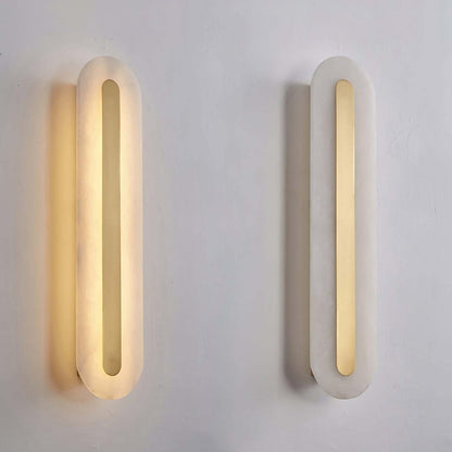 Zymera Alabaster Wall Sconce with Brass Accent Light