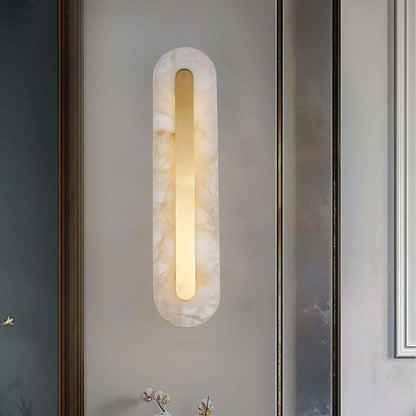 Zymera Alabaster Wall Sconce with Brass Accent Light