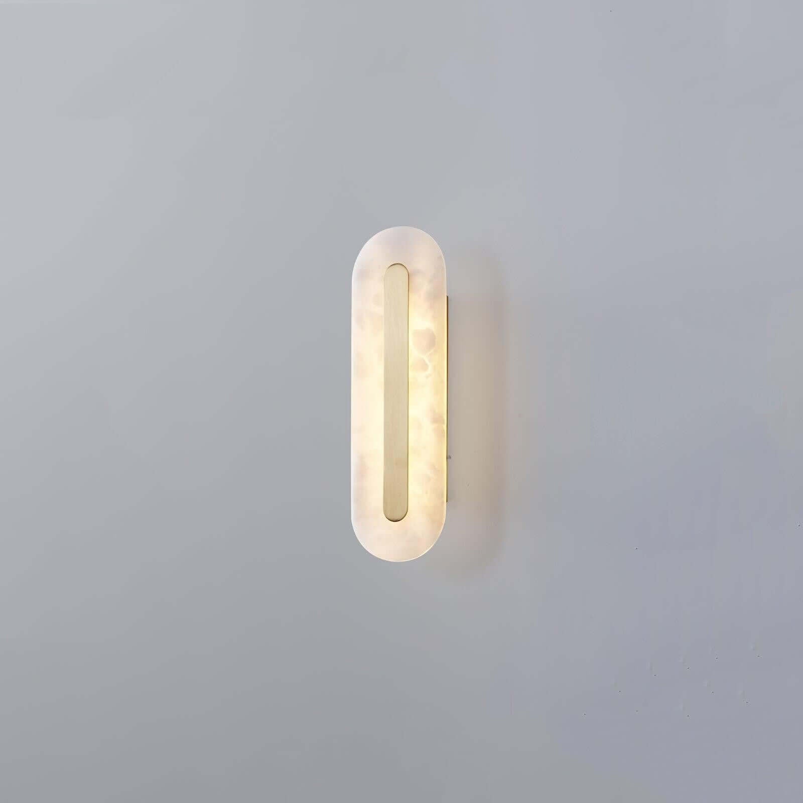 Zymera Alabaster Wall Sconce with Brass Accent Light