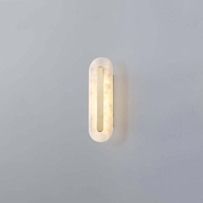 Zymera Alabaster Wall Sconce with Brass Accent Light