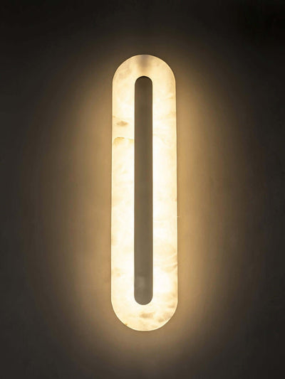 Zymera Alabaster Wall Sconce with Brass Accent Light | Rossolighting