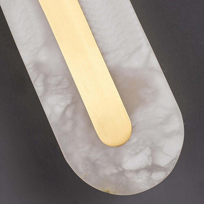 Zymera Alabaster Wall Sconce with Brass Accent Light | Rossolighting