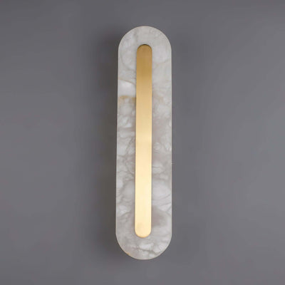 Zymera Alabaster Wall Sconce with Brass Accent Light | Rossolighting
