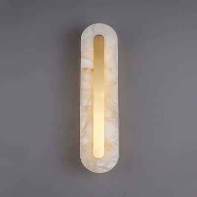 Zymera Alabaster Wall Sconce with Brass Accent Light | Rossolighting