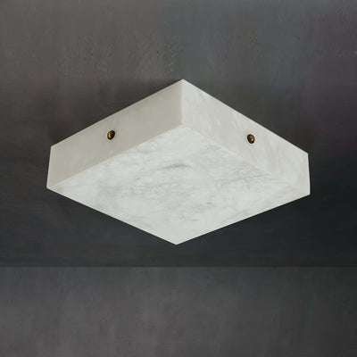 Zymero square alabaster flush mount ceiling light, modern design, ideal for contemporary spaces.